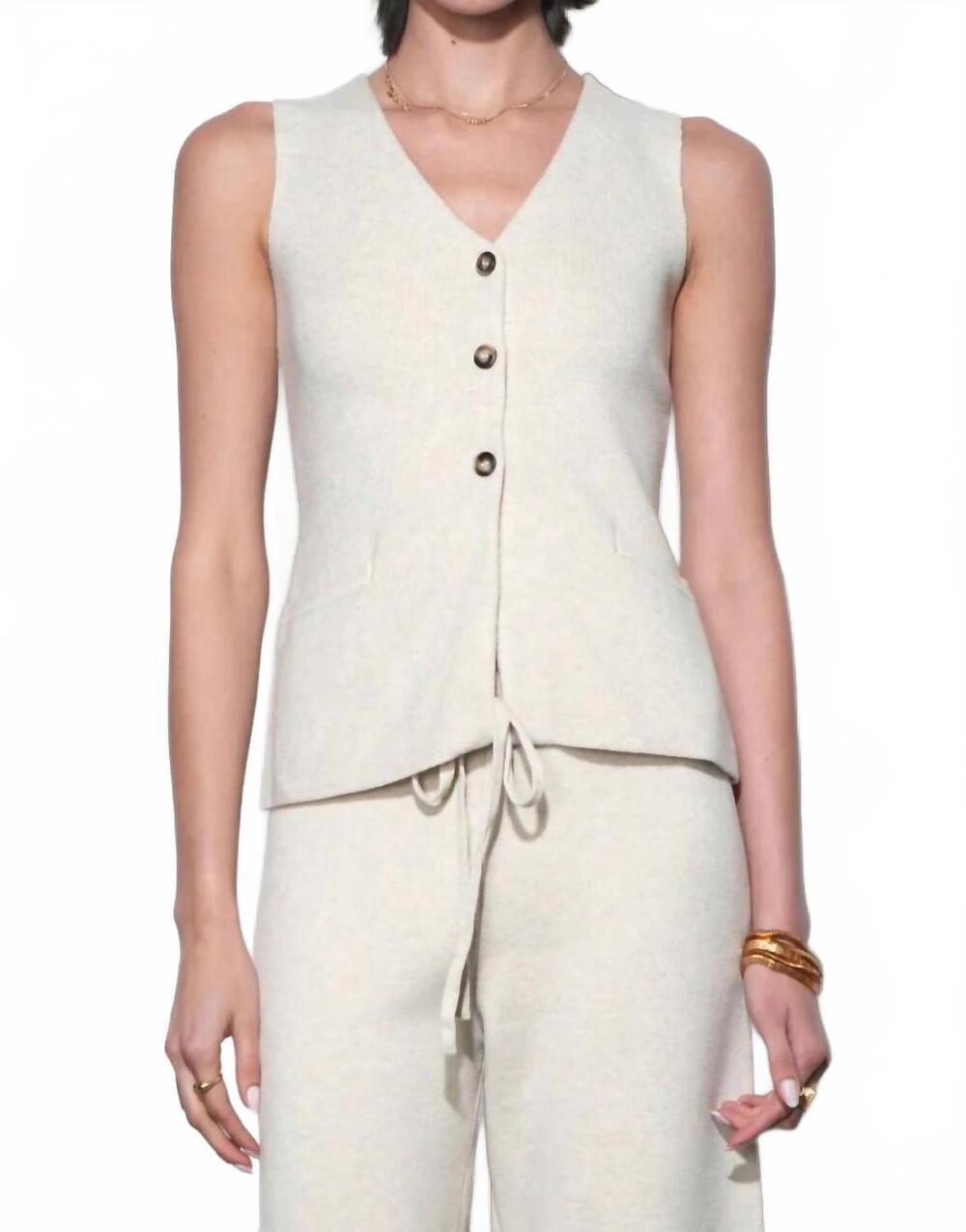 NEW GREYLIN raven slim fit knit vest in sand